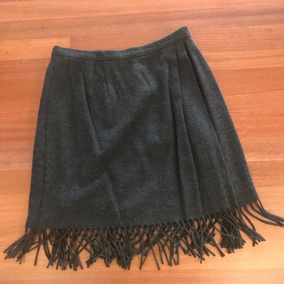 Vintage Anne Klein II Wool Fringe Skirt - Picture 3 of 3